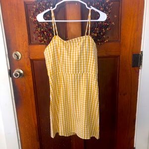 Yellow Gingham Mini Dress